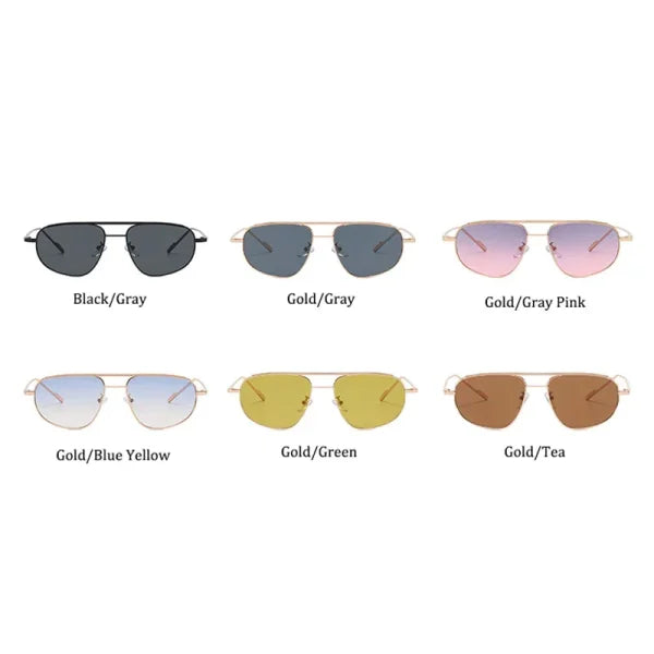 Retro Pilot Alloy Sunglasses for Women – Vintage UV400 Punk Shades