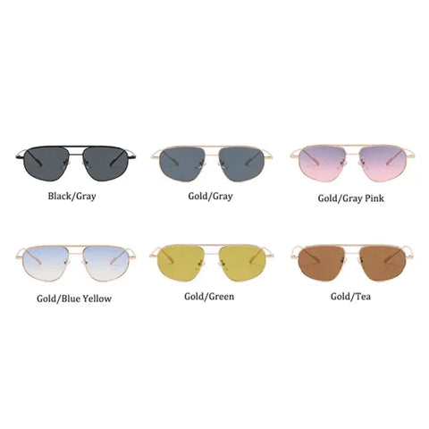 Retro Pilot Alloy Sunglasses for Women – Vintage UV400 Punk Shades
