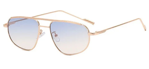 Retro Pilot Alloy Sunglasses for Women – Vintage UV400 Punk Shades - Gold Blue Yellow / other