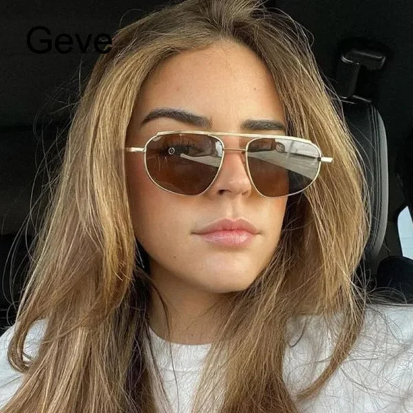 Retro Pilot Alloy Sunglasses for Women – Vintage UV400 Punk Shades