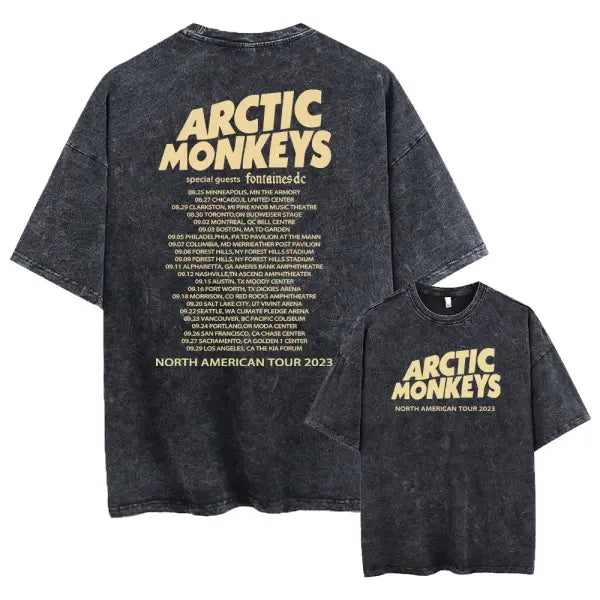 Retro Rock Arctic Monkeys Music Album Graphic T-Shrit Men’s Vintage Washed Oversized Short Sleeve T Shirt Y2k Hip Hop