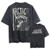 Retro Rock Arctic Monkeys Music Album Graphic T-Shrit Men’s Vintage Washed Oversized Short Sleeve T Shirt Y2k Hip Hop