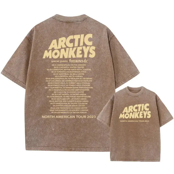 Retro Rock Arctic Monkeys Music Album Graphic T-Shrit Men’s Vintage Washed Oversized Short Sleeve T Shirt Y2k Hip Hop