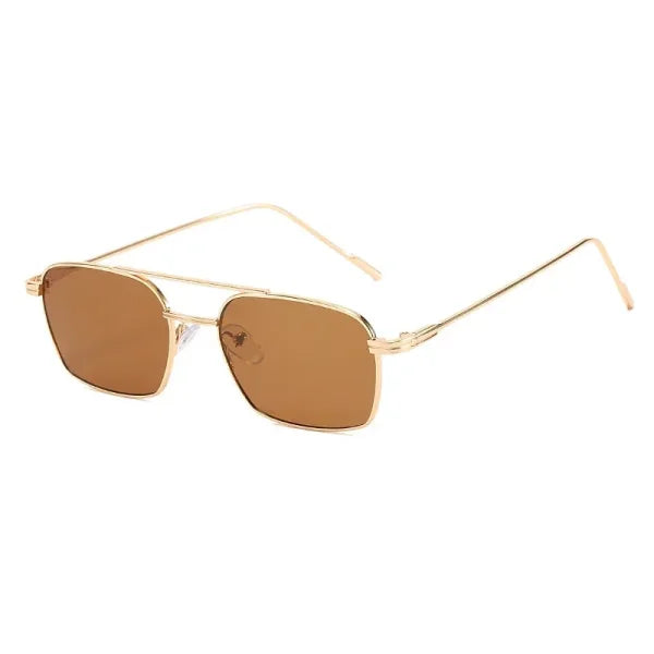 Retro Square Metal Sunglasses – Unisex Vintage Fashion Shades - Himpall