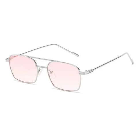 Retro Square Metal Sunglasses – Unisex Vintage Fashion Shades - Himpall
