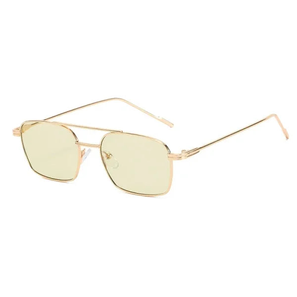 Retro Square Metal Sunglasses – Unisex Vintage Fashion Shades - Himpall