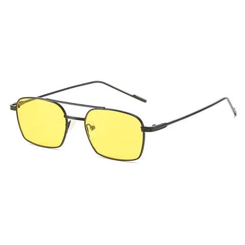 Retro Square Metal Sunglasses – Unisex Vintage Fashion Shades - Himpall