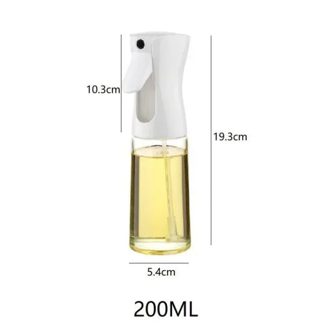 Reusable Olive Oil Spray Bottle for Cooking – Food Grade Oil & Vinegar Dispenser Mist - 200ML White