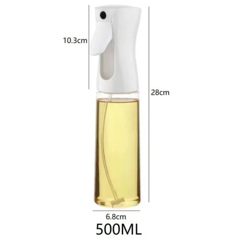 Reusable Olive Oil Spray Bottle for Cooking – Food Grade Oil & Vinegar Dispenser Mist - 500 ML White