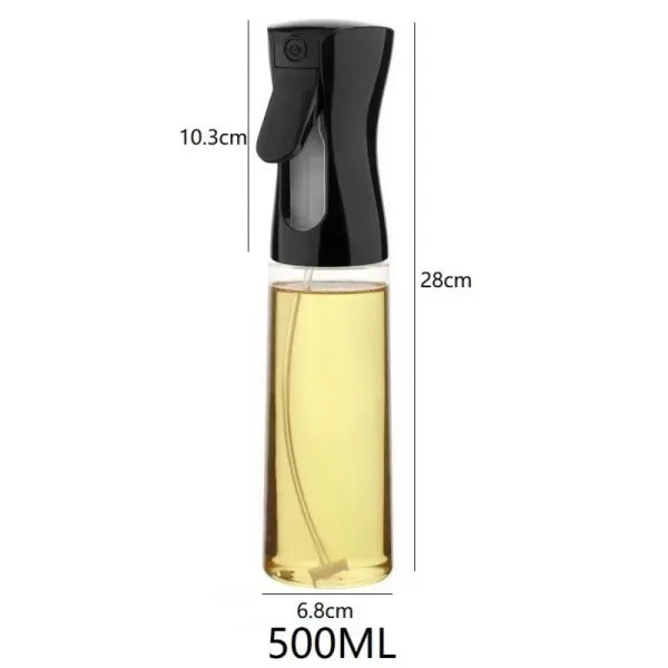 Reusable Olive Oil Spray Bottle for Cooking – Food Grade Oil & Vinegar Dispenser Mist - 500 ML Black