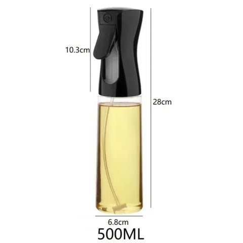 Reusable Olive Oil Spray Bottle for Cooking – Food Grade Oil & Vinegar Dispenser Mist - 500 ML Black