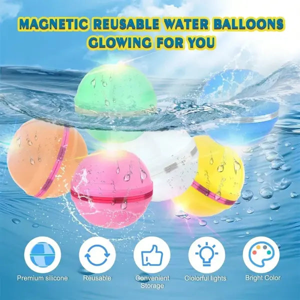 Reusable Water Balls Silicone Splash Toys for Outdoor Pool Games - Random Color 1pcs