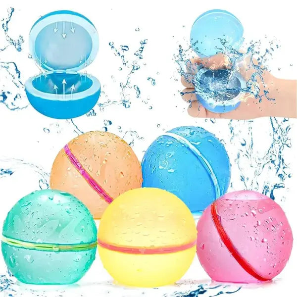 Reusable Water Balls Silicone Splash Toys for Outdoor Pool Games - Random Color 1pcs