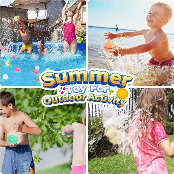 Reusable Water Balls Silicone Splash Toys for Outdoor Pool Games - Random Color 1pcs