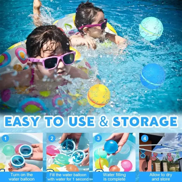 Reusable Water Balls Silicone Splash Toys for Outdoor Pool Games - Random Color 1pcs
