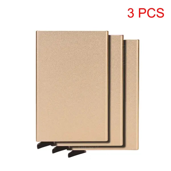 Smart Wallet Slim Men and Women Metal Card Holder - Gold 3 PCS