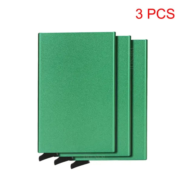 Smart Wallet Slim Men and Women Metal Card Holder - Green 3 PCS
