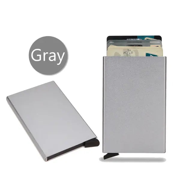 Rfid Smart Wallet Card Holder Metal Thin Slim Men Women Wallets Pop Up Minimalist Wallet Small Black Purse Vallet