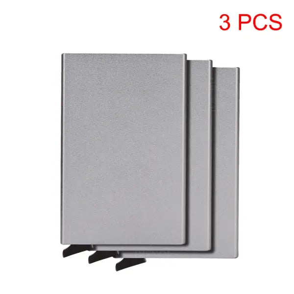 Smart Wallet Slim Men and Women Metal Card Holder - Gray 3 PCS
