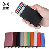 Rfid Smart Wallet Card Holder Metal Thin Slim Men Women Wallets Pop Up Minimalist Wallet Small Black Purse Vallet