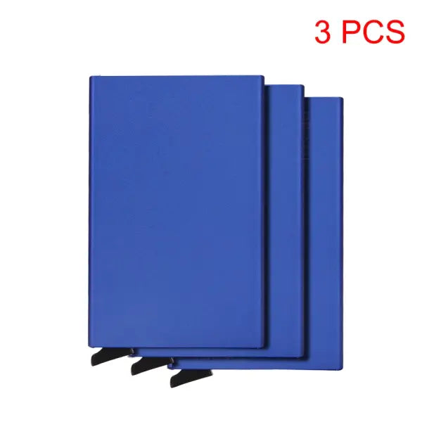 Smart Wallet Slim Men and Women Metal Card Holder - Blue 3 PCS