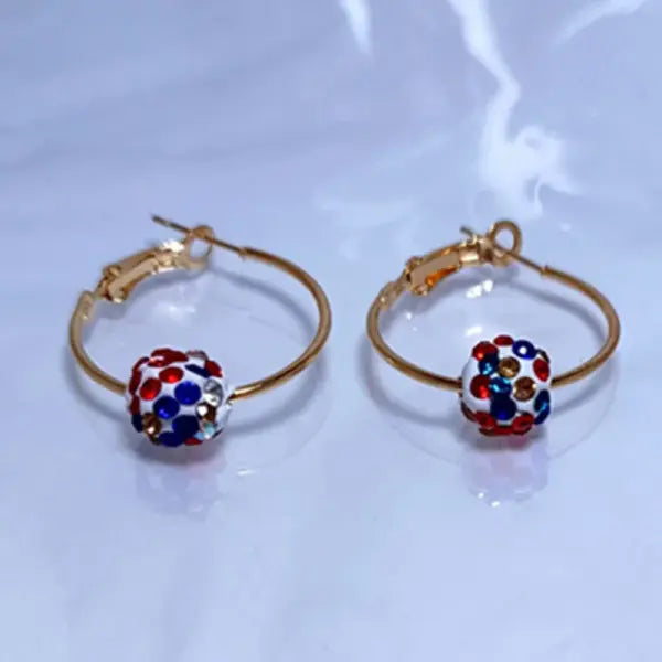 Rhinestone Lucky Ball Transfer Bead Earrings Fashion Jewelry Crystal Ball Earrings For Women Party Wedding Jewelry Stud