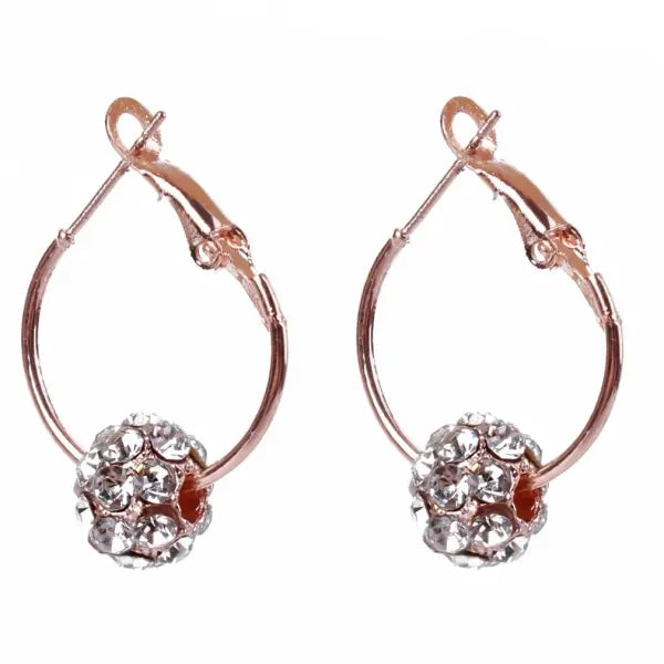 Rhinestone Lucky Ball Transfer Bead Earrings Fashion Jewelry Crystal Ball Earrings For Women Party Wedding Jewelry Stud