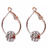 Rhinestone Lucky Ball Transfer Bead Earrings Fashion Jewelry Crystal Ball Earrings For Women Party Wedding Jewelry Stud