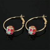 Rhinestone Lucky Ball Transfer Bead Earrings Fashion Jewelry Crystal Ball Earrings For Women Party Wedding Jewelry Stud
