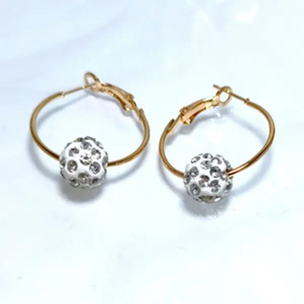 Rhinestone Lucky Ball Transfer Bead Earrings Fashion Jewelry Crystal Ball Earrings For Women Party Wedding Jewelry Stud
