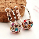 Rhinestone Lucky Ball Transfer Bead Earrings Fashion Jewelry Crystal Ball Earrings For Women Party Wedding Jewelry Stud