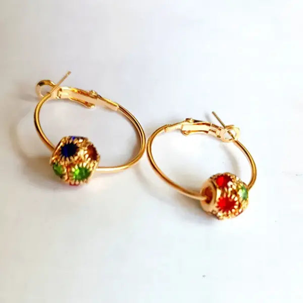 Rhinestone Lucky Ball Transfer Bead Earrings Fashion Jewelry Crystal Ball Earrings For Women Party Wedding Jewelry Stud