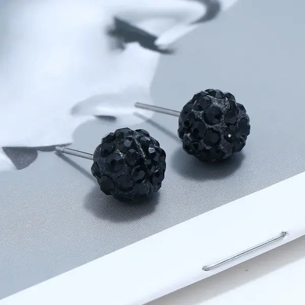 Rhinestone Lucky Ball Transfer Bead Earrings Fashion Jewelry Crystal Ball Earrings For Women Party Wedding Jewelry Stud