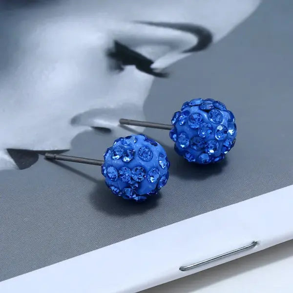 Rhinestone Lucky Ball Transfer Bead Earrings Fashion Jewelry Crystal Ball Earrings For Women Party Wedding Jewelry Stud