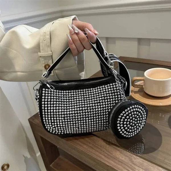 Rhinestone Shoulder Bag for Fashionable Party Crossbody Style - Himpall