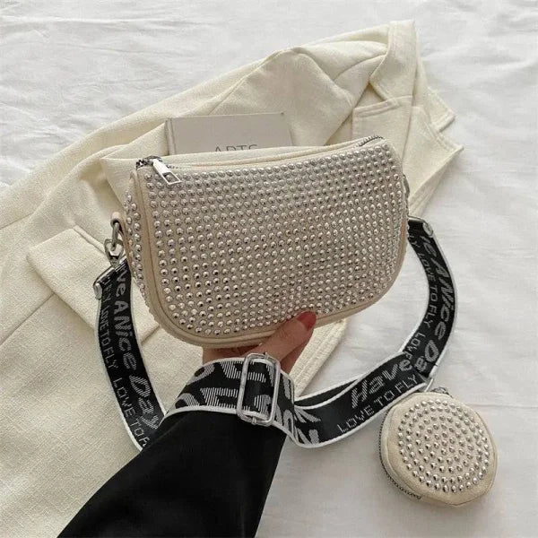 Rhinestone Shoulder Bag for Fashionable Party Crossbody Style - Himpall