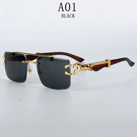 Rimless Designer Sunglasses – Trendy Luxe Vintage Glasses for Women - A01 / CHINA / Sunglasses