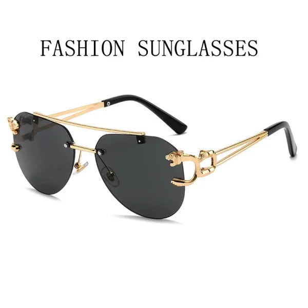 Rimless Designer Sunglasses – Trendy Luxe Vintage Glasses for Women