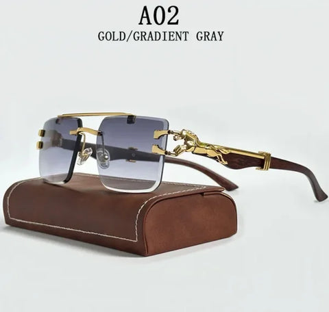 Rimless Designer Sunglasses – Trendy Luxe Vintage Glasses for Women - A02 / CHINA / Sunglasses