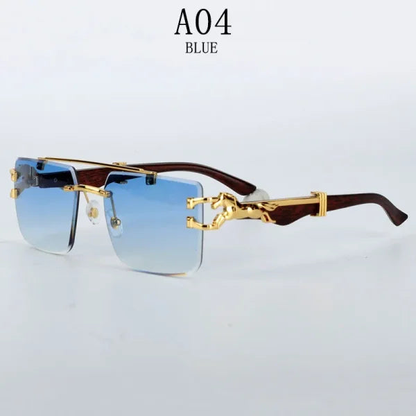 Rimless Designer Sunglasses – Trendy Luxe Vintage Glasses for Women