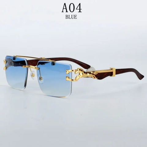 Rimless Designer Sunglasses – Trendy Luxe Vintage Glasses for Women