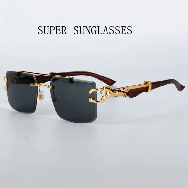 Rimless Designer Sunglasses – Trendy Luxe Vintage Glasses for Women