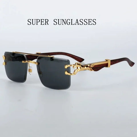 Rimless Designer Sunglasses – Trendy Luxe Vintage Glasses for Women