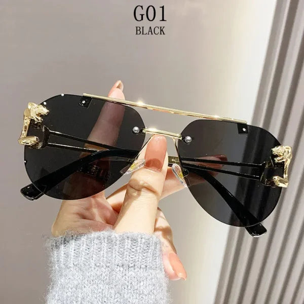 Rimless Designer Sunglasses – Trendy Luxe Vintage Glasses for Women - G01 / CHINA / Sunglasses