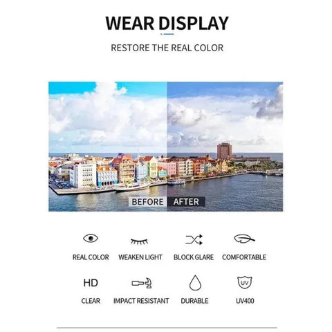Rimless Sunglasses - Stylish UV Protection Eyewear for Outdoor Activities