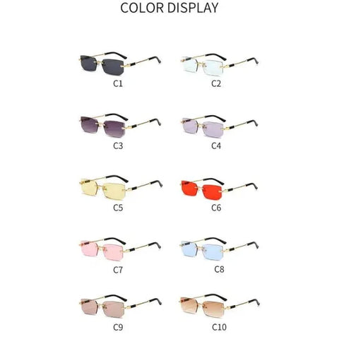 Rimless Sunglasses - Stylish UV Protection Eyewear for Outdoor Activities