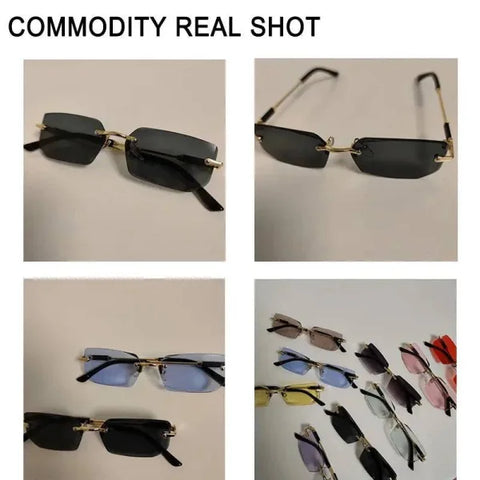 Rimless Sunglasses - Stylish UV Protection Eyewear for Outdoor Activities
