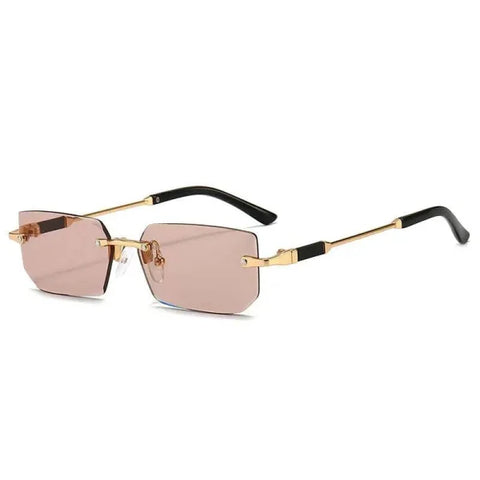 Rimless Sunglasses - Stylish UV Protection Eyewear for Outdoor Activities - Transparent Tawny