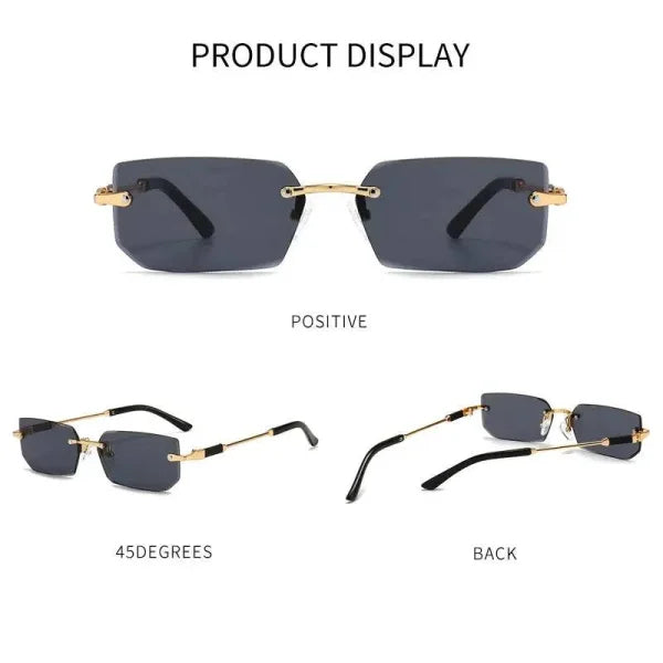 Rimless Sunglasses - Stylish UV Protection Eyewear for Outdoor Activities
