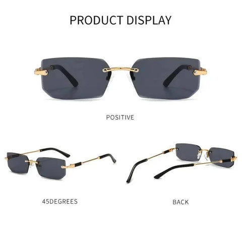 Rimless Sunglasses - Stylish UV Protection Eyewear for Outdoor Activities